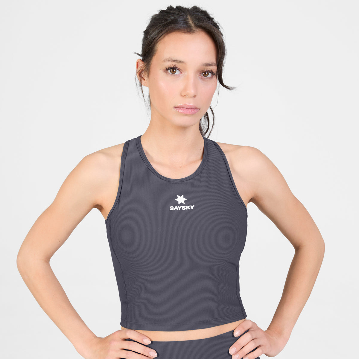 Saysky Combat Rib Crop Top Grå 611 SW30005