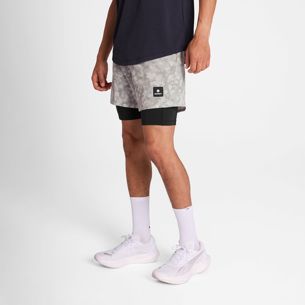 SAYSKY Camo Pace 2 in 1 Shorts 5'' SHORTS 1049 - SAND AOP