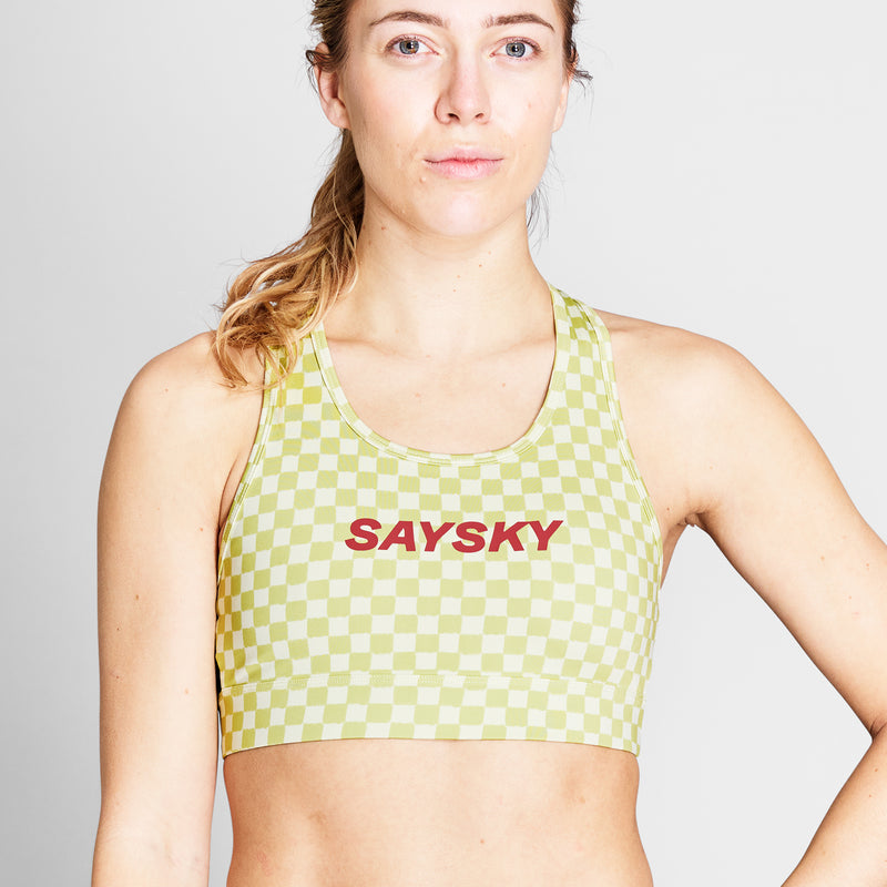 SAYSKY Checker Combat Sports Bra SPORTS-BH 1034 - GREEN AOP