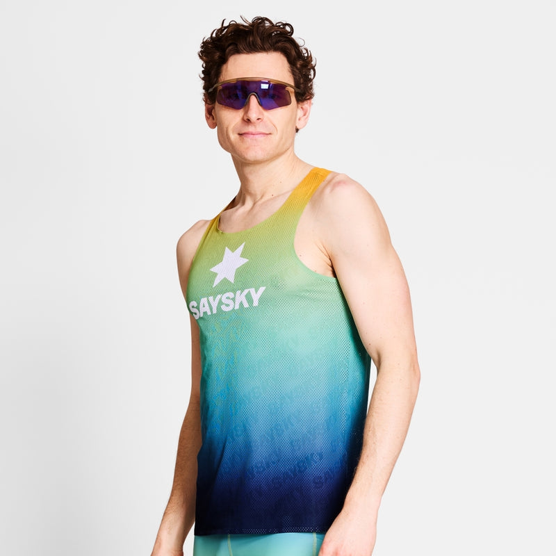 SAYSKY Drip Dye Flow Air Singlet SINGLETTER 1032 - BLUE AOP