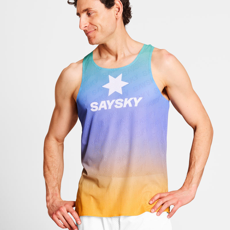 SAYSKY Drip Dye Flow Air Singlet SINGLETTER 1033 - PURPLE AOP
