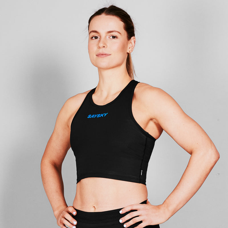 SAYSKY Flow Race Crop Top SPORTS-BH 901 - BLACK