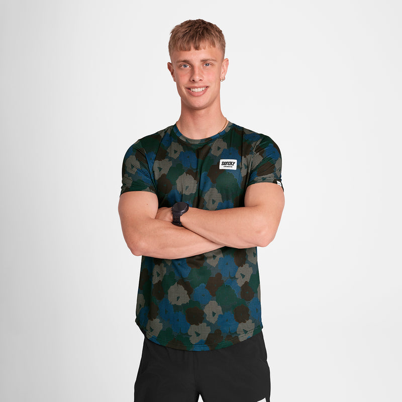 SAYSKY Flower Combat T-Shirt T-SHIRTS 1046 - BLUE AOP