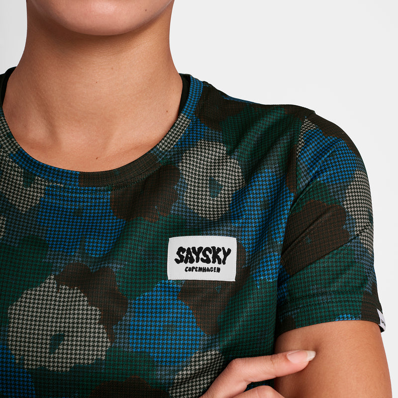 SAYSKY Flower Combat T-Shirt T-SHIRTS 1046 - BLUE AOP