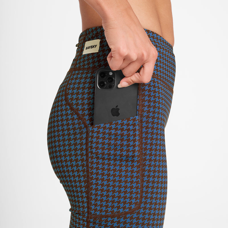 SAYSKY Houndstooth Combat+ Short Tights 7'' TIGHTS 1047 - BLUE AOP