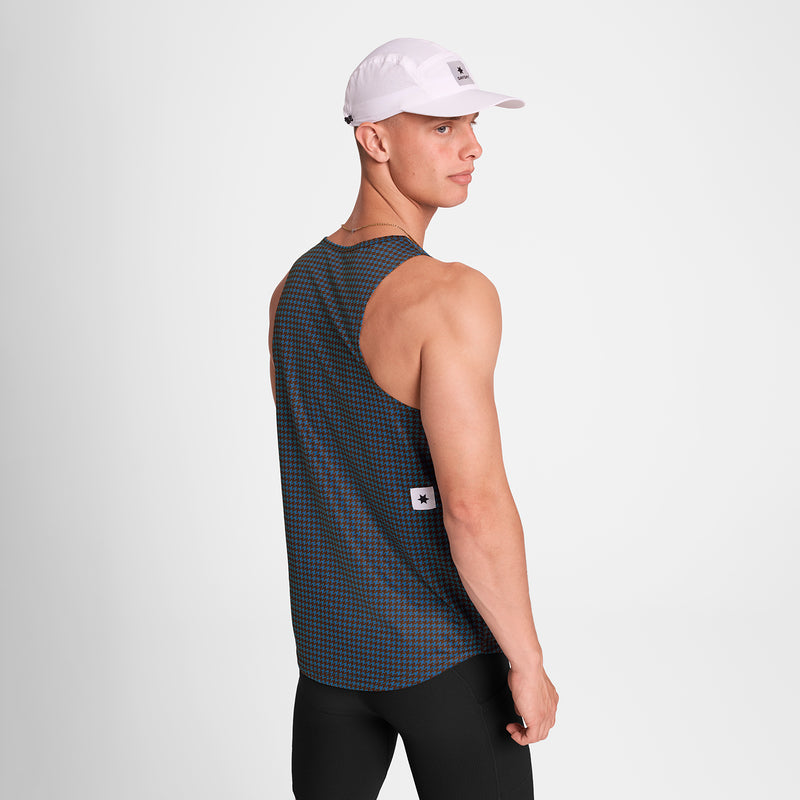 SAYSKY Houndstooth Combat Singlet SINGLETTER 1047 - BLUE AOP