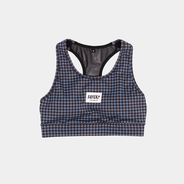 SAYSKY Houndstooth Combat Sports Bra SPORTS-BH 1047 - BLUE AOP