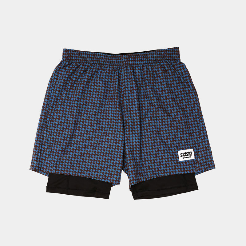 SAYSKY Houndstooth Pace 2 in 1 Shorts 5'' SHORTS 1047 - BLUE AOP