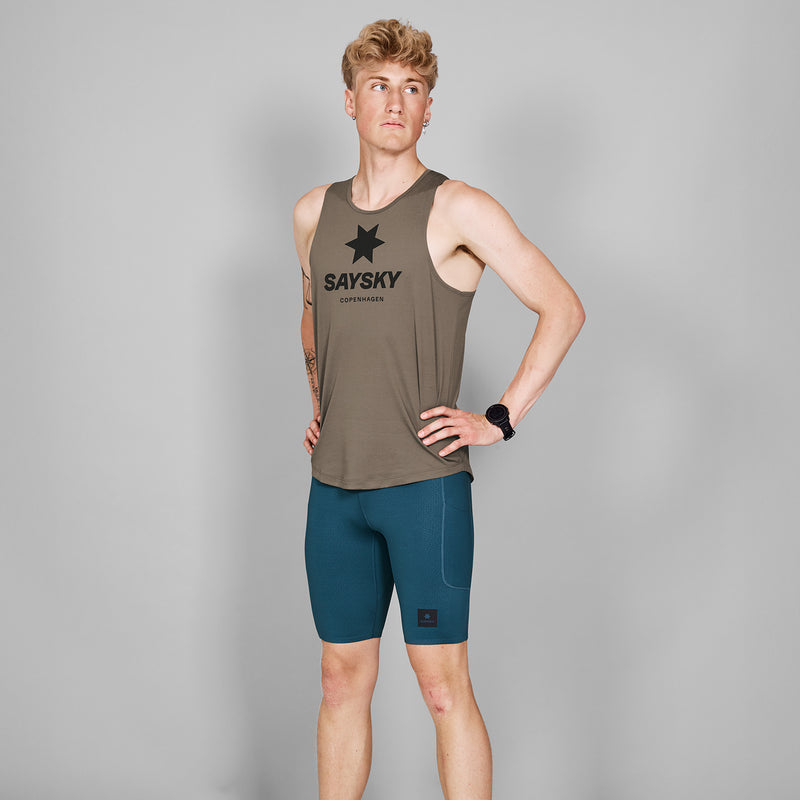 SAYSKY Logo Combat Pro Singlet SINGLETTER 7005 - BROWN MELANGE