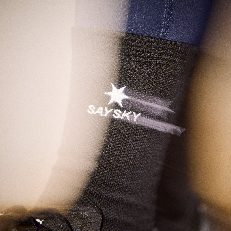 SAYSKY Logo High Merino Socks 600 SOKKER 901 - BLACK