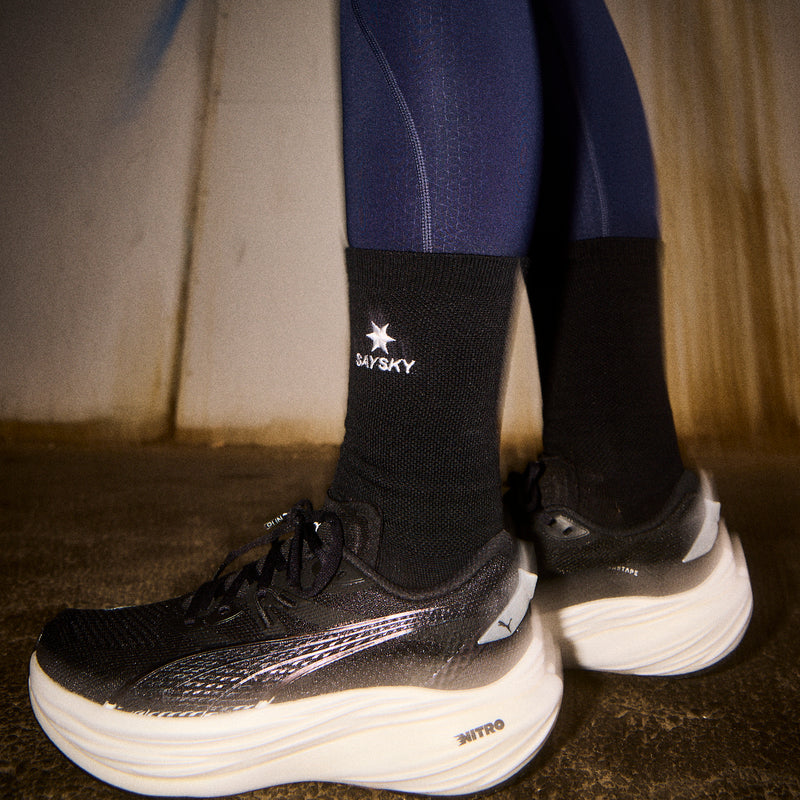 SAYSKY Logo High Merino Socks 600 SOKKER 901 - BLACK