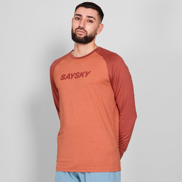 SAYSKY Logo Pace Long Sleeve LONG SLEEVES 5005 - RED MELANGE