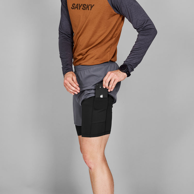 SAYSKY Pace 2 in 1 Shorts 5'' SHORTS 704 - GREY