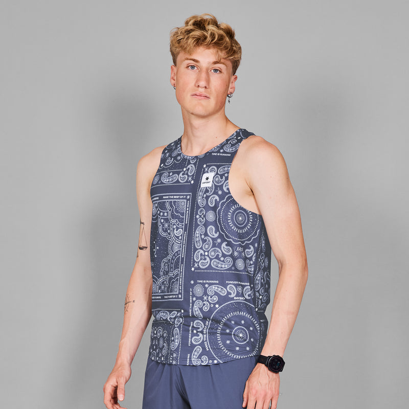 SAYSKY Paisley Combat Singlet SINGLETTER 1020 - BLUE PAISLEY AOP