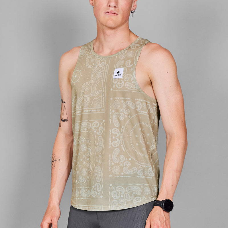 SAYSKY Paisley Combat Singlet SINGLETTER 1021 - BEIGE PAISLEY AOP