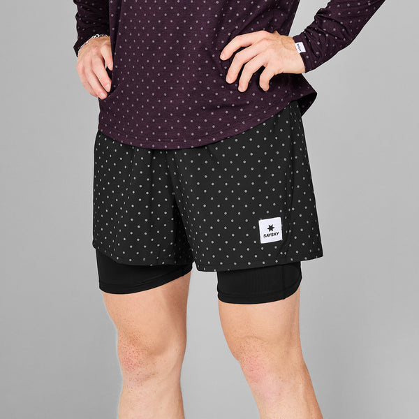 SAYSKY Polka 2 In 1 Pace Shorts 5'' SHORTS 1018 - BLACK AOP