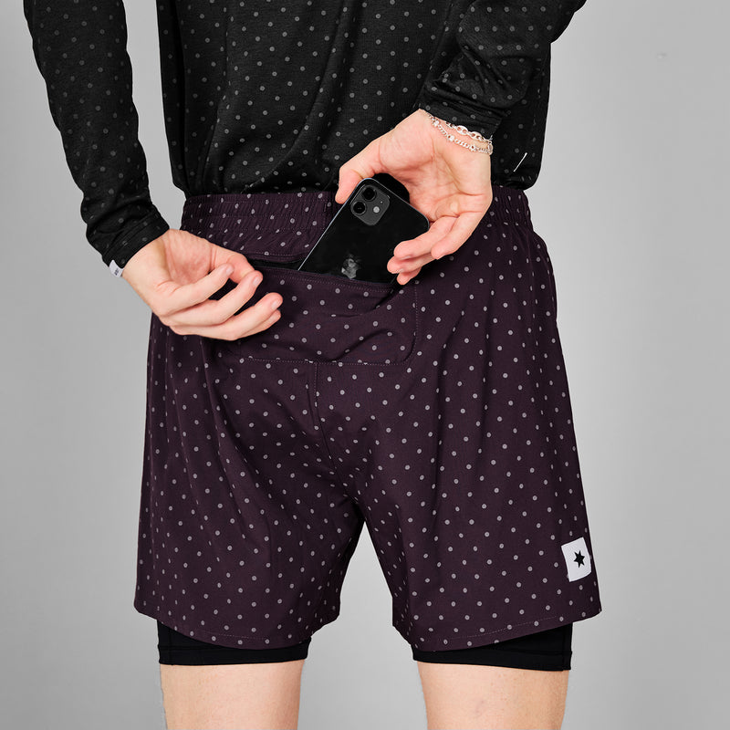 SAYSKY Polka 2 In 1 Pace Shorts 5'' SHORTS 1022 - PURPLE