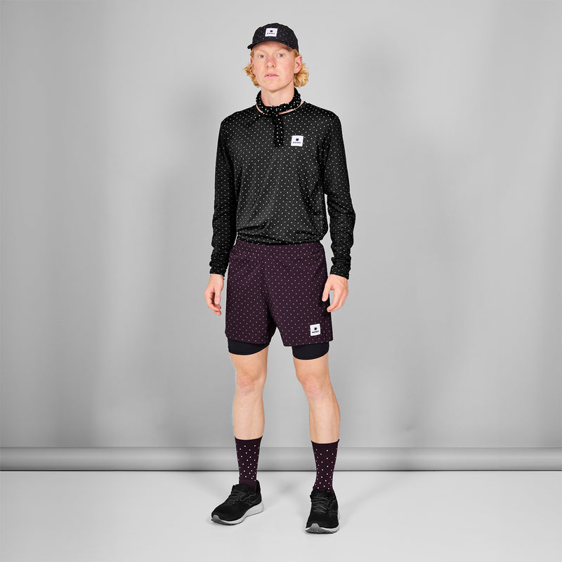 SAYSKY Polka 2 In 1 Pace Shorts 5'' SHORTS 1022 - PURPLE
