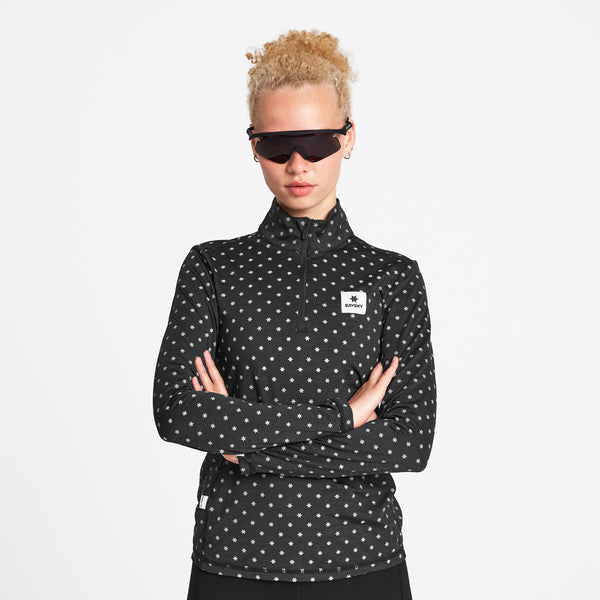 SAYSKY Reflective Pace Half Zip LONG SLEEVES 1018 - BLACK AOP