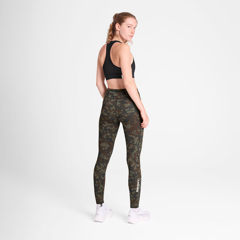SAYSKY W Camo Combat+ Long Tights TIGHTS 1048 - BROWN AOP