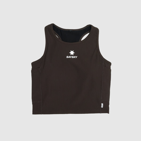 SAYSKY Combat Rib Crop Top TOP 712 - COFFEE