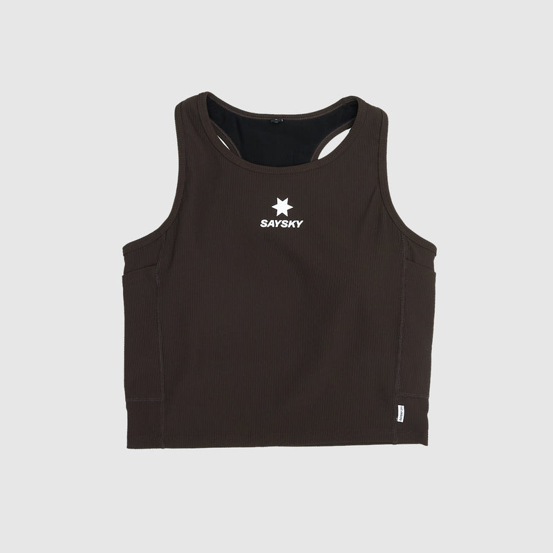 SAYSKY Combat Rib Crop Top TOP 712 - COFFEE