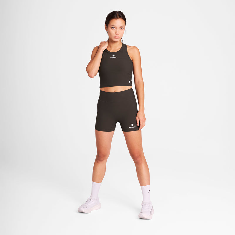 SAYSKY Combat Rib Crop Top TOP 712 - COFFEE