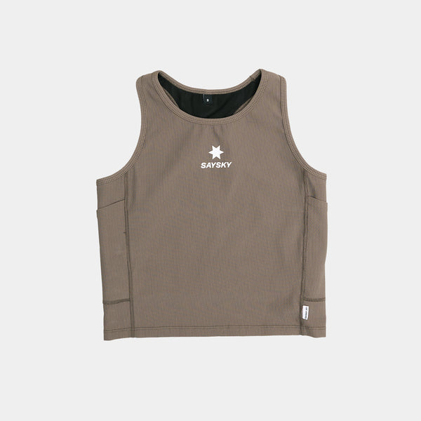 SAYSKY W Combat Rib Crop Top TOP 714 - TAUPE