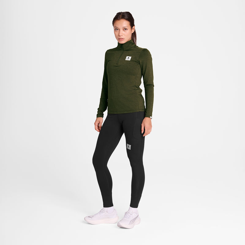 SAYSKY Pace Half Zip Long Sleeve LONG SLEEVES 3001 - GREEN