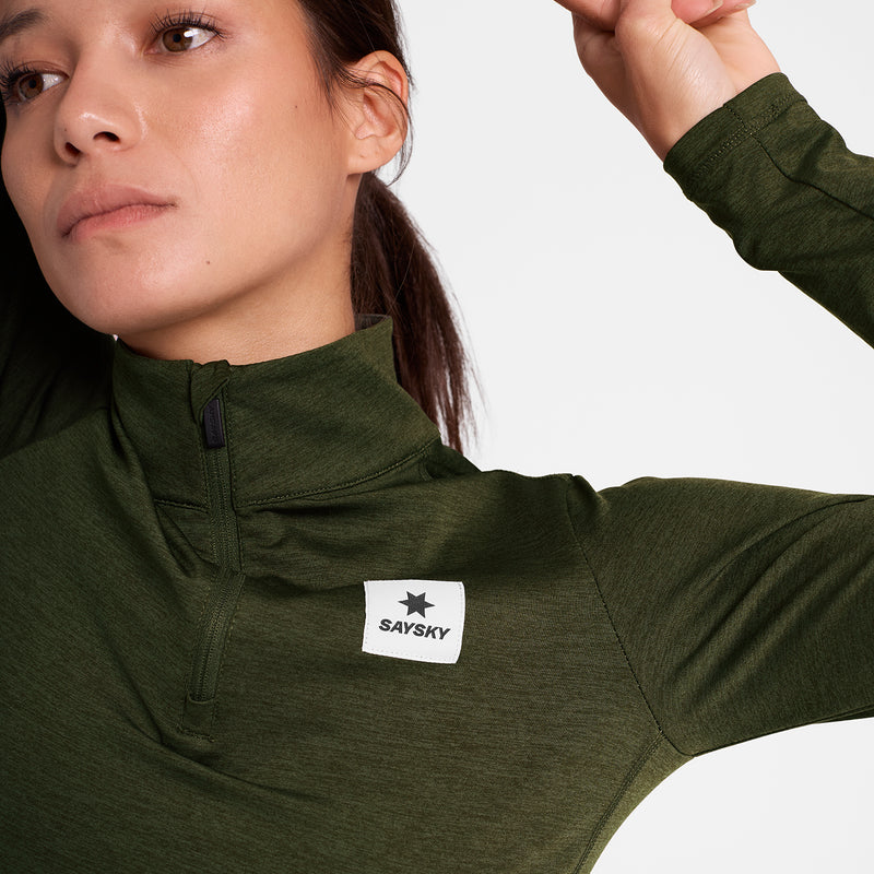 SAYSKY Pace Half Zip Long Sleeve LONG SLEEVES 3001 - GREEN