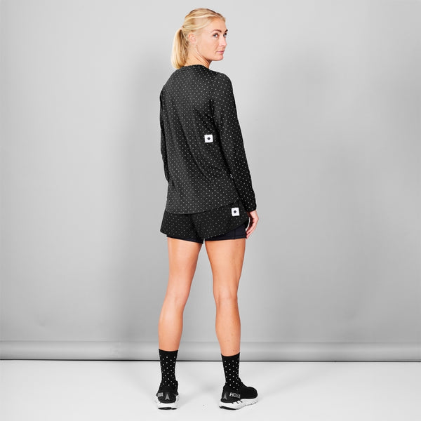 SAYSKY W Polka 2 In 1 Pace Shorts 3" SHORTS 1018 - BLACK AOP